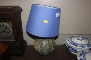 A Bernard Rooke pottery table lamp and shade
