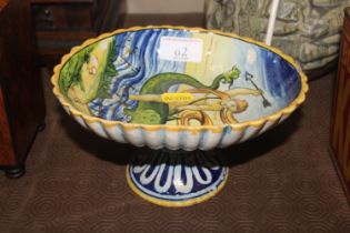 A 19th Century Majolica ware tazza