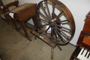 A 'Great Wheel' type spinning wheel and some acces