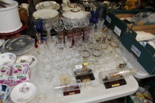 A collection of various table glassware; ship in b