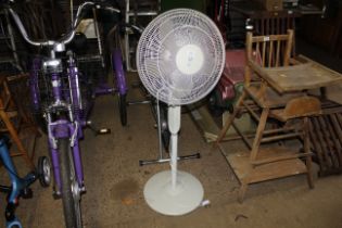 A pedestal fan