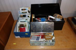 A quantity of various tea cards; playing cards; st