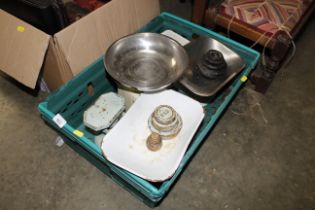 Two sets of vintage kitchen scales and weights