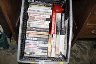 A quantity of war related and thriller books