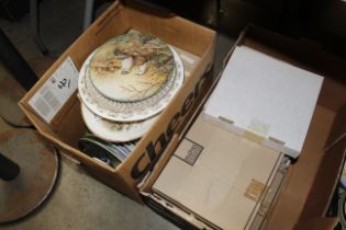 Two boxes of porcelain collectors plates