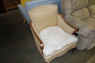 A mahogany framed French style salon chair