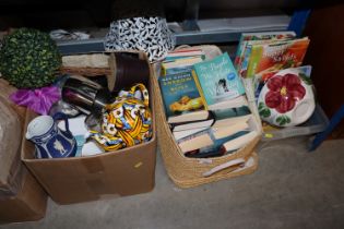 Three boxes of miscellaneous books and china