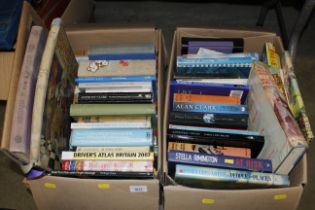 Two boxes of miscellaneous books