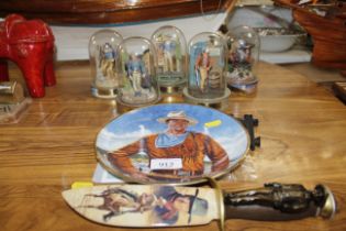 A collection of John Wayne memorabilia