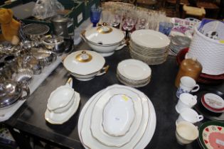 A collection of German porcelain gilt decorated di