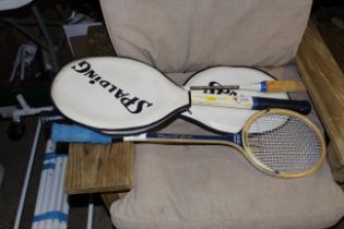 Four vintage sporting rackets