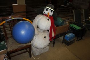 A vintage electric snowman shop display