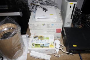A Nintendo Wii console and accessories