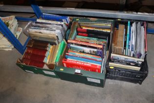 Three boxes of miscellaneous books; magazines etc