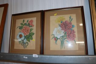 A pair of watercolours depicting blossom