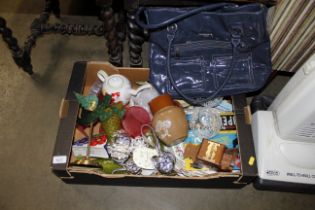 A tray box and contents of miscellaneous china, gl