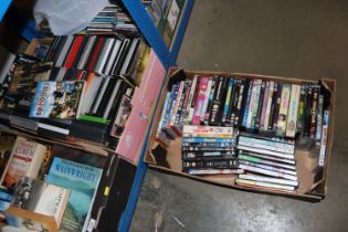 Two boxes of various DVDs