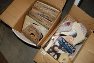 Two boxes of miscellaneous 78rpm and 45rpm records