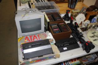 Two Atari 2600 games console; an Atari screen; var