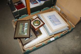 A tray box and contents of various pictures and pr