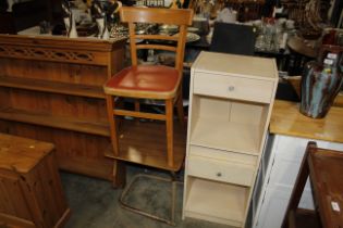 A pair of laminated bedside chests, a 1960's kitch