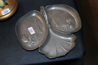 An Orivit pewter hors d'oeuvres dish