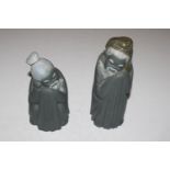 Two Lladro matt finish figures of Chinese elders