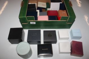 A box of assorted empty jewellery boxes
