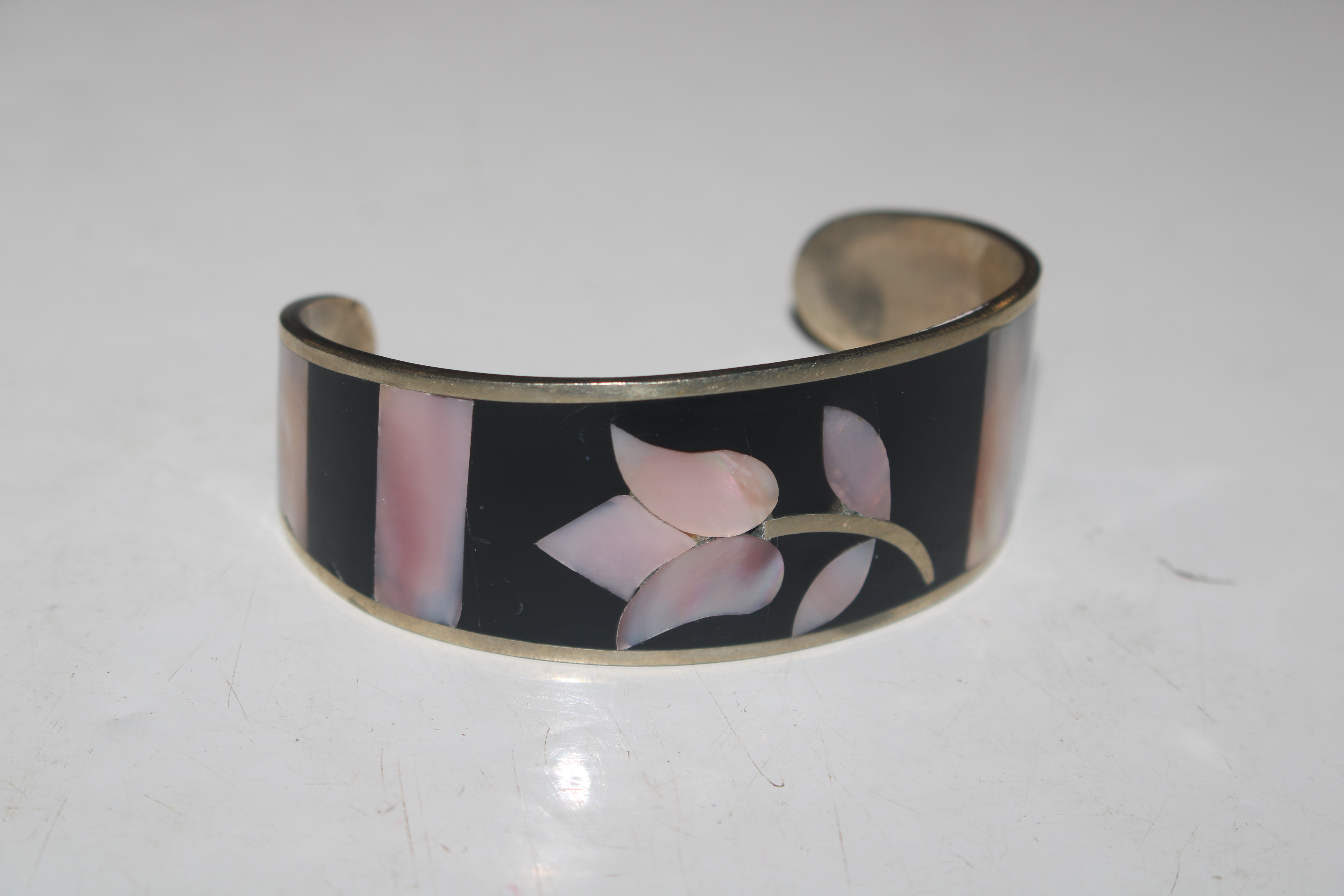 Two white metal bangles; a 925 silver ring with st - Image 5 of 10