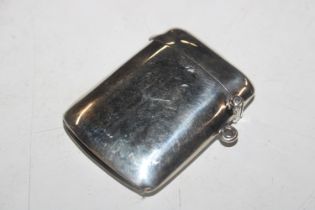 A large silver vesta case of plain design, Hallmar