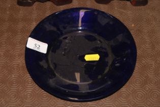 A Bristol blue glass saucer dish