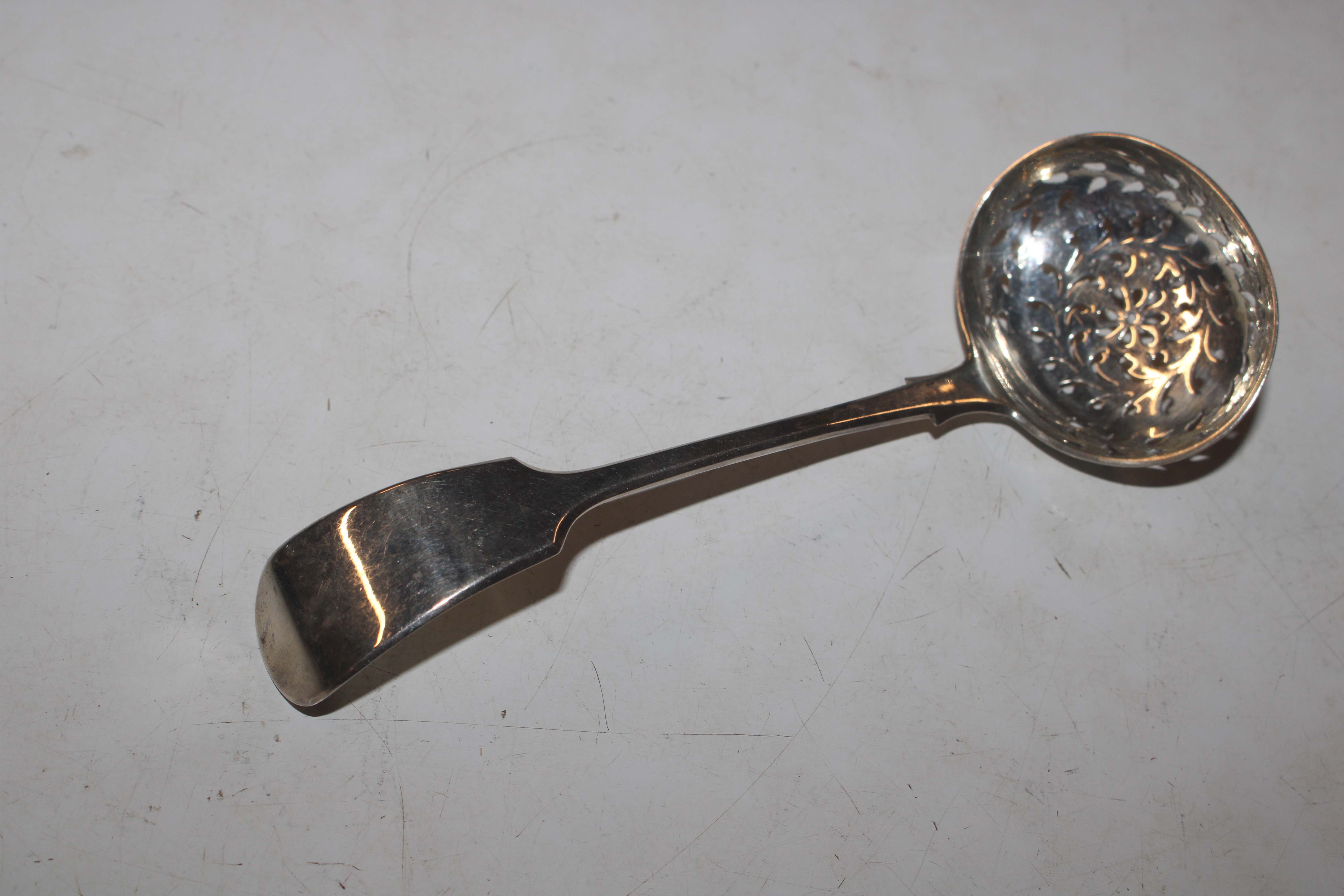 A Victorian Scottish silver sifter spoon, Hallmark