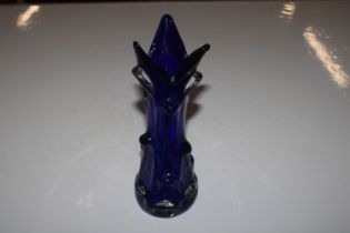 A blue Art Glass vase