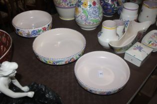 Three various Poole pottery fruit bowls