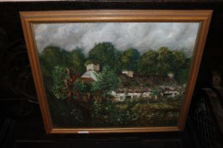 J.R. Buckle, oil on board rural scene