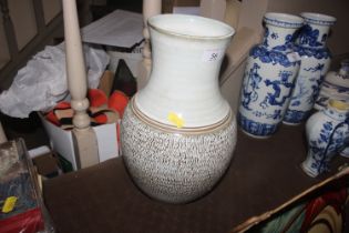 A large Denby pottery handcrafted baluster vase