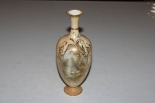 A Royal Worcester vase decorated with panel; depic