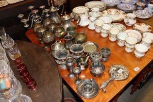 A quantity of plated ware including a pair of cand