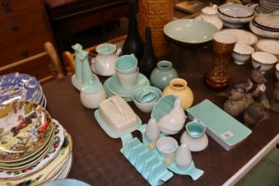 A collection of Poole pottery twin tone ware
