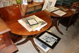 A reproduction mahogany D end dining table with ex