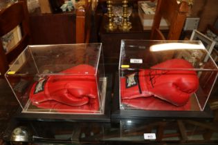 Two signed Lonsdale boxing gloves (cased)