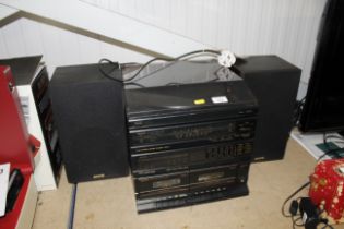 A Sanyo Hi-Fi and a pair of speakers