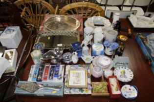 A collection of various decorative glass and china