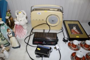 A Bush retro style radio; a Cascade radio alarm cl