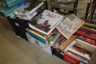 Four boxes of various books, children's annuals, c