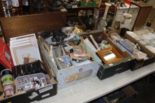 Four boxes of miscellaneous items to include craft