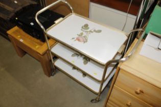 A retro three tier tea trolley