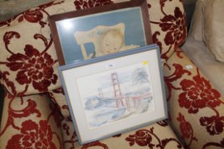 Two prints depicting views of San Francisco and a