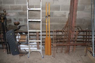 A pair of wooden oars