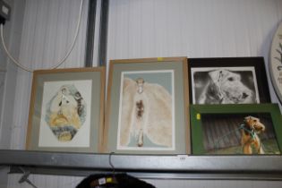 A Carol Travers Lummus, two pencil signed limited edition prints; and three other prints